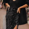 JUPE LÉANA SEQUIN NOIR