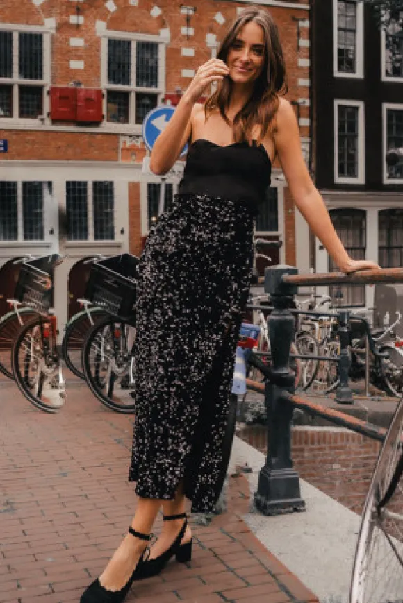 JUPE LÉANA SEQUIN NOIR