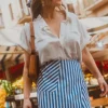 JUPE SHORT MILEY STRIPES BLUE