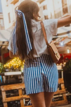 JUPE SHORT MILEY STRIPES BLUE