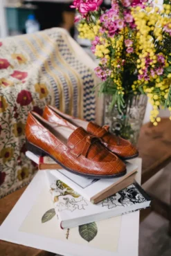 MOCASSINS CONRAD CROCO CAMEL