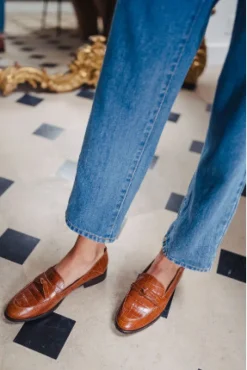 MOCASSINS CONRAD CROCO CAMEL