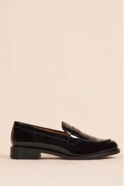 MOCASSINS VERNIS AMBER NOIR