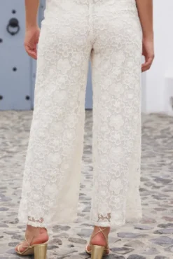 PANTALON COLE DENTELLE PIVOINE