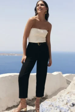 PANTALON GIOVANNI LIN VISCOSE NOIR