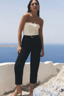 PANTALON GIOVANNI LIN VISCOSE NOIR