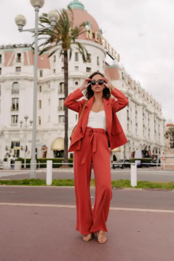 PANTALON MARTIN LIN VISCOSE TERRACOTTA