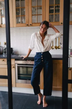 PANTALON TIAGO GABARDINE MARINE