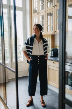 PANTALON TIAGO GABARDINE MARINE