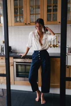 PANTALON TIAGO GABARDINE MARINE