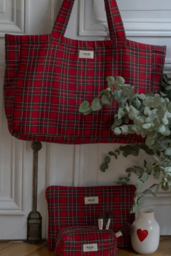 POCHETTE MIRA TARTAN ROUGE