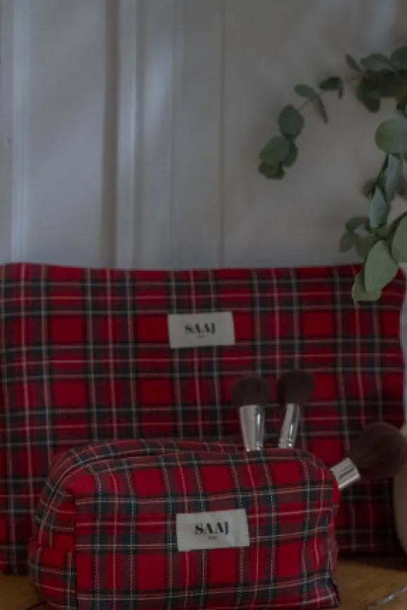 POCHETTE MIRA TARTAN ROUGE