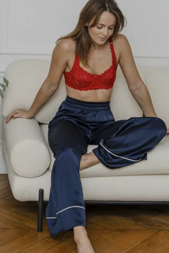 PYJAMA MIRANDA SATIN MARINE