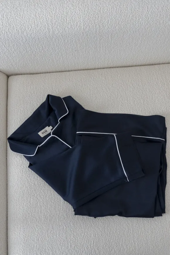 PYJAMA MIRANDA SATIN MARINE