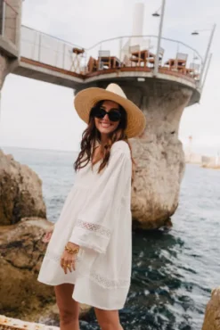 ROBE ALICIA LIN VISCOSE BLANC