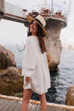 ROBE ALICIA LIN VISCOSE BLANC