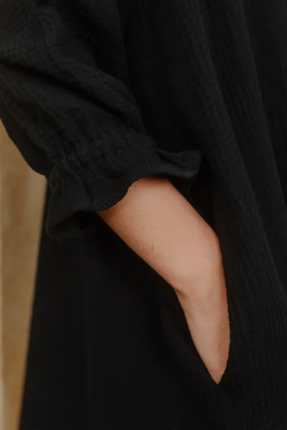ROBE ATYS NOIR COTON