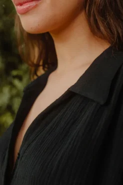 ROBE ATYS NOIR COTON