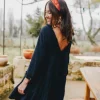 ROBE ISSA NOIR COTON