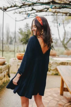 ROBE ISSA NOIR COTON