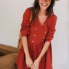ROBE JADE GRENAT COTON