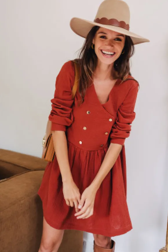 ROBE JADE GRENAT COTON
