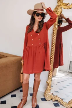 ROBE JADE GRENAT COTON