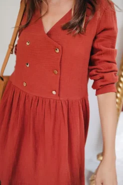 ROBE JADE GRENAT COTON