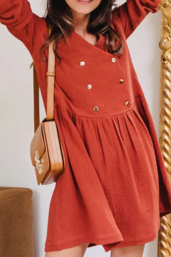 ROBE JADE GRENAT COTON