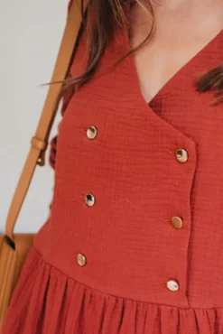 ROBE JADE GRENAT COTON