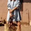 ROBE JANETTE DENIM BLEACH