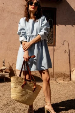 ROBE JANETTE DENIM BLEACH