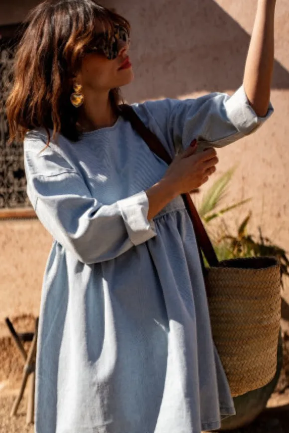 ROBE JANETTE DENIM BLEACH