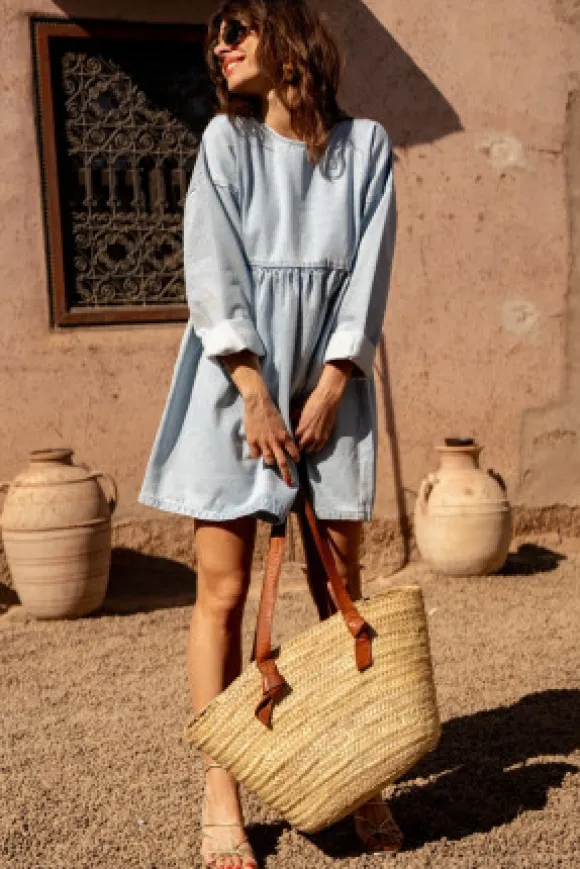 ROBE JANETTE DENIM BLEACH