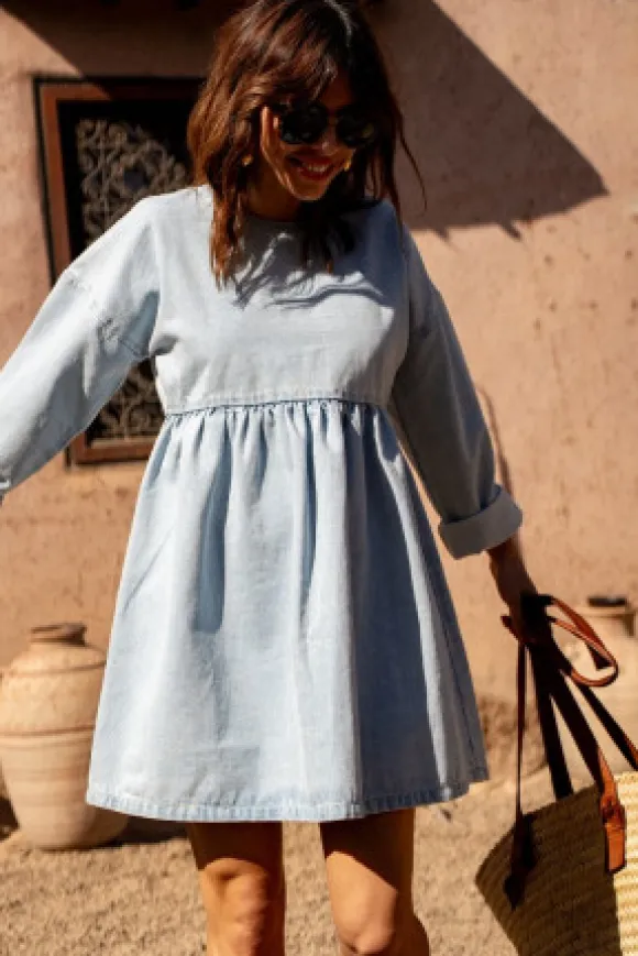 ROBE JANETTE DENIM BLEACH
