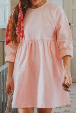 ROBE JANETTE DENIM ROSE