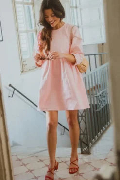 ROBE JANETTE DENIM ROSE