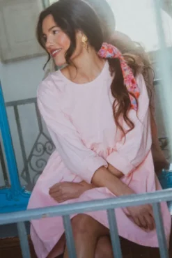 ROBE JANETTE DENIM ROSE