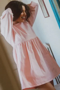 ROBE JANETTE DENIM ROSE