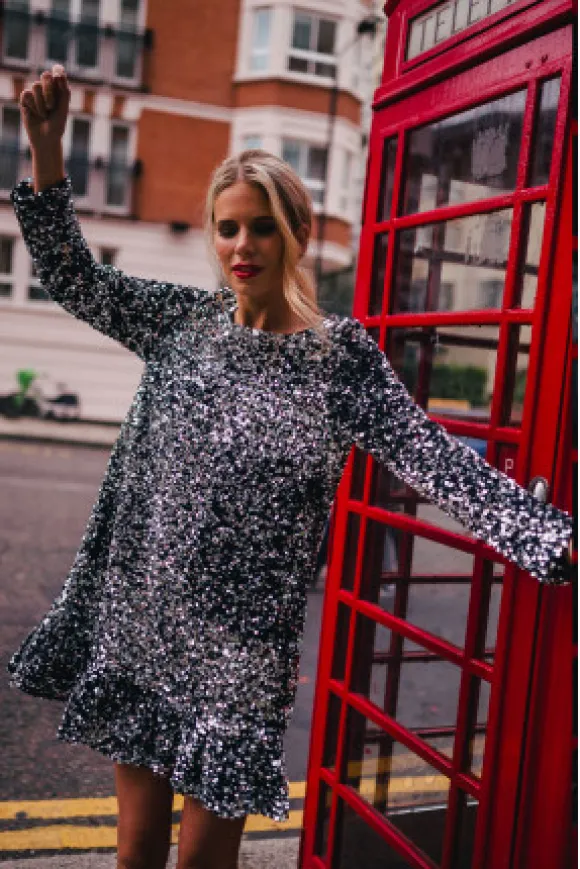 ROBE JANNA SEQUIN ARGENT