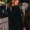 ROBE JANNA SEQUIN NOIR