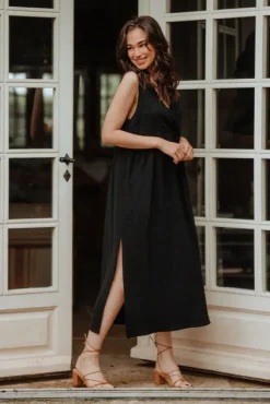 ROBE JILL NOIR COTON
