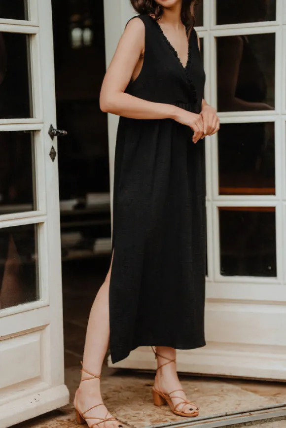 ROBE JILL NOIR COTON