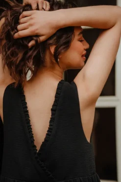ROBE JILL NOIR COTON