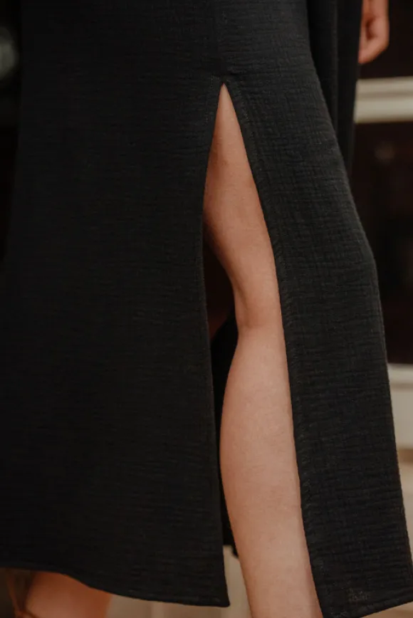 ROBE JILL NOIR COTON