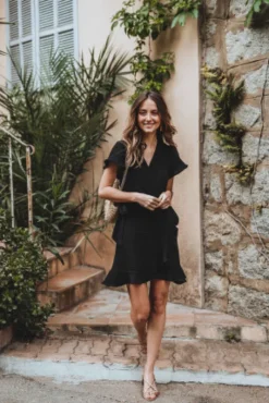 ROBE JOSÉPHINE NOIR COTON