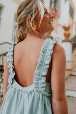 ROBE LIAM MENTHE BRODÉ