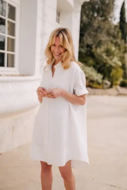 ROBE LISA BLANC COTON