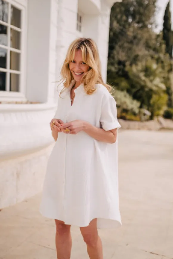 ROBE LISA BLANC COTON