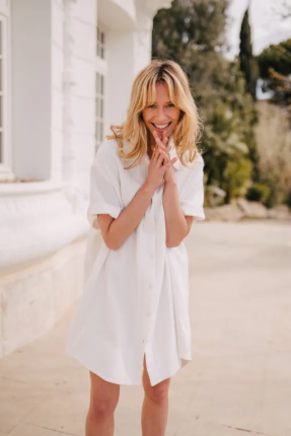 ROBE LISA BLANC COTON